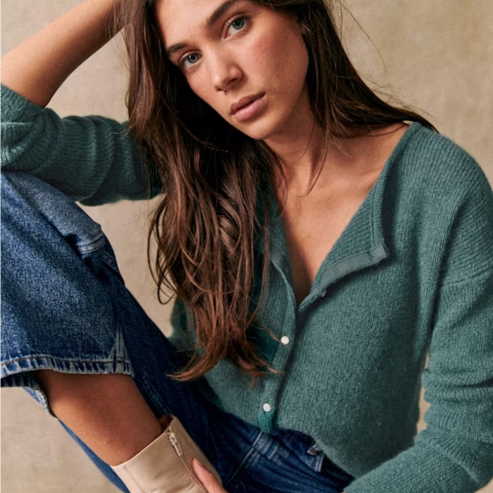 Sézane Gaspard cardigan, sage, M